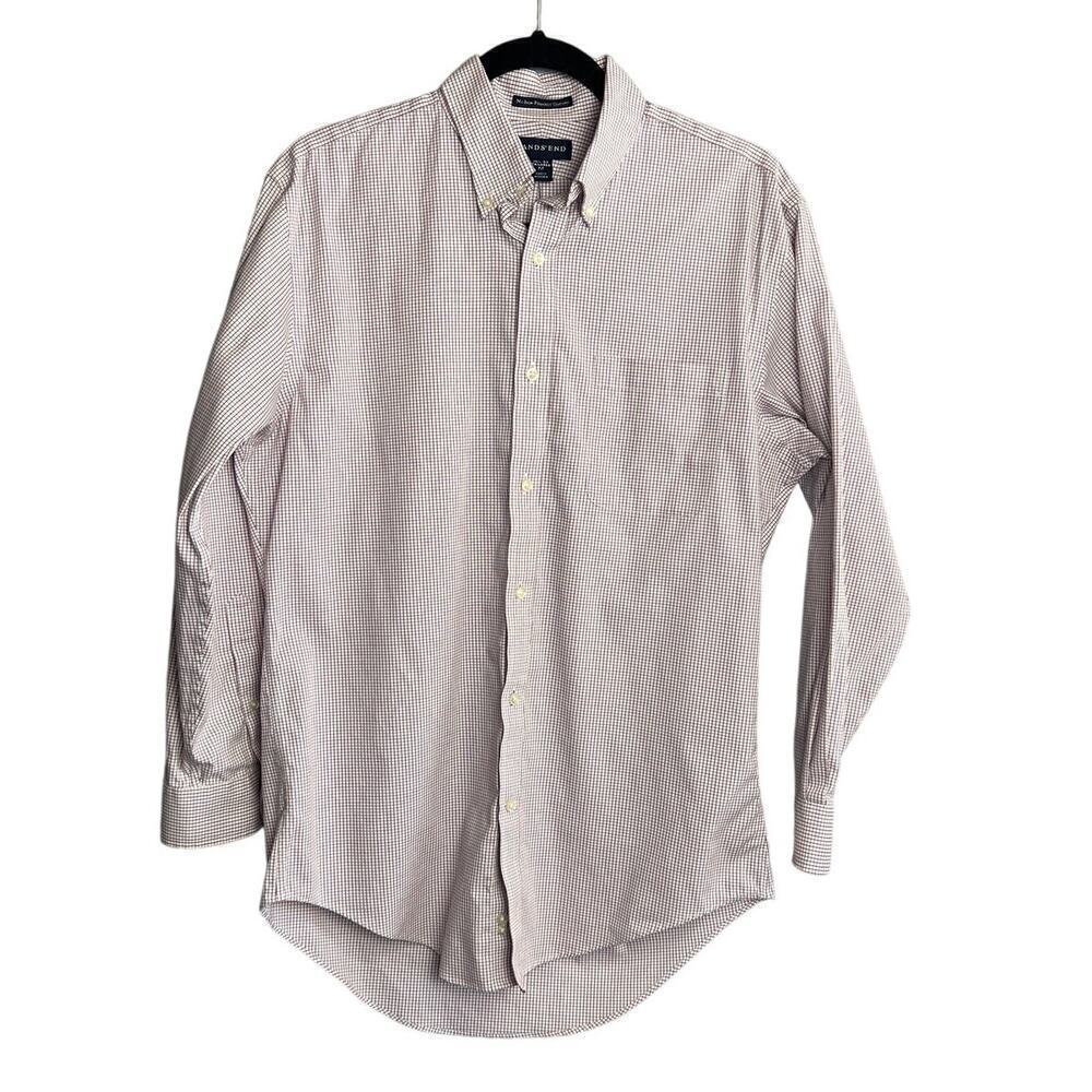 Lands End No Iron Pinpoint Oxford Tailored Fit 15.5 x 32